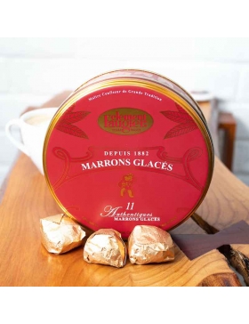 Marrons Glacés - boite aluminium rouge Clément Faugier