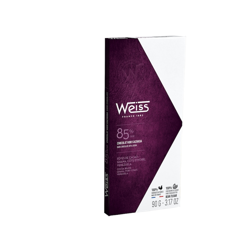 Tablette Weiss Chocolat Noir Kacinkoa 85% cacao